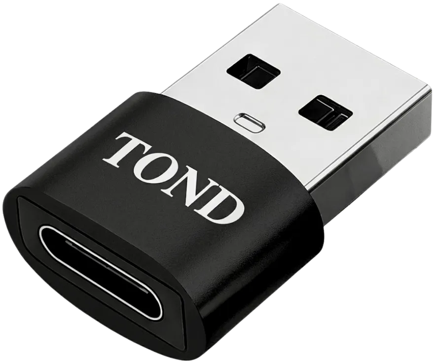Adaptador USB para tipo C TOND: entrada USB-C fêmea e saída USB-A macho